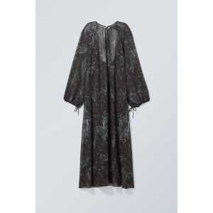 Weekday Oversized-Kleid Maeve Schwarze bedruckte Spitze, Alltagskleider in Größe XS. Farbe: Black printed lace