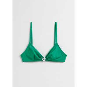 & Other Stories Bikinioberteil mit Blumenmotiv Smaragdgrün, Bikini-Oberteil in Größe 32. Farbe: Emerald green