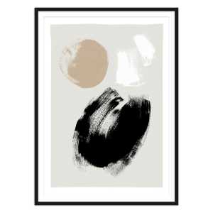 artvoll - Brush Poster mit Rahmen, schwarz, 50 x 70 cm