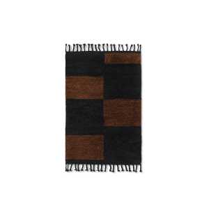 ferm LIVING - Mara Woll-Teppich, 80 x 120 cm, schwarz / chocolate