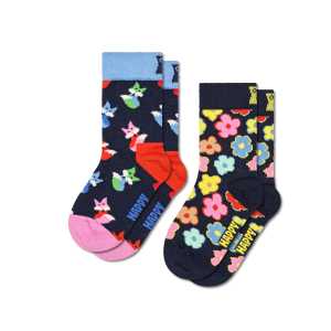 2er Pack Kinder Fox & Flower Crew Socken