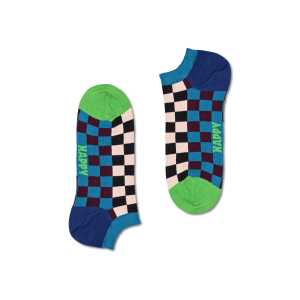 Blaue Checkerboard Low Socken