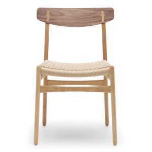 Carl Hansen - CH23 Chair Stuhl, Eiche geölt / Walnuss geölt / Naturgeflecht (Abdeckkappe Eiche)