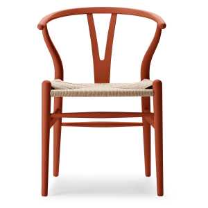 Carl Hansen - CH24 Soft Wishbone Chair Ilse Crawford, Buche soft terracotta / Naturgeflecht