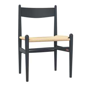 Carl Hansen - CH36 Chair, Buche soft blau lackiert / Naturgeflecht