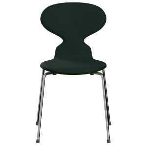 Fritz Hansen - Ant 3101 Stuhl, dunkelgrün (Vidar 1062) / Esche lackiert evergreen / verchromt