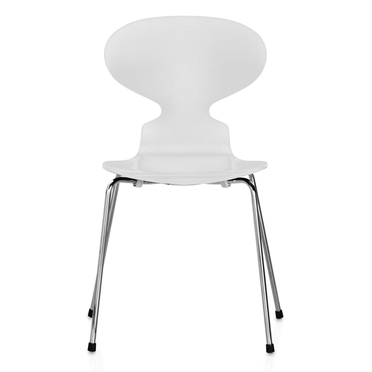 Fritz Hansen - Die Ameise Stuhl, Esche weiß gefärbt / verchromt (4 Beine)