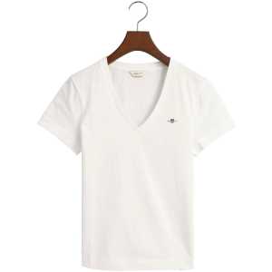 Gant T-Shirt "REG SHIELD KA V-NECK T-SHIRT", mit einer kleinen Logostickerei auf der Brust