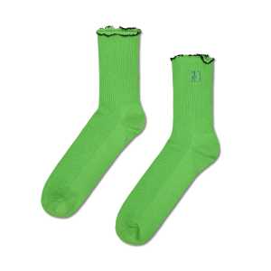 Grüne Beads 1/2 Crew Socken
