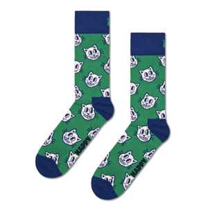 Grüne Cat Crew Socken