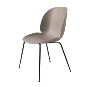 Gubi - Beetle Dining Chair, Conic Base schwarz / new beige