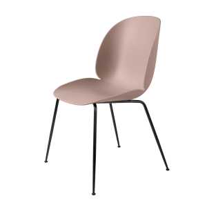 Gubi - Beetle Dining Chair, Conic Base schwarz / sweet pink