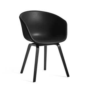 HAY - About A Chair AAC 23, Eiche schwarz gebeizt / Vollpolster Sierra Leder schwarz (SI1001)