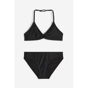H&M Neckholder-Bikini Schwarz, Bikinis in Größe 134/140. Farbe: Black