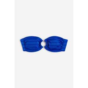 H&M Wattiertes Bandeau-Bikinitop Knallblau, Bikini-Oberteil in Größe 36. Farbe: Bright blue
