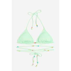 H&M Wattiertes Triangel-Bikinitop Hellgrün, Bikini-Oberteil in Größe 42. Farbe: Light green