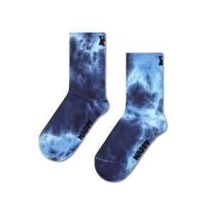Hellblaue Kinder Tie Dye Crew Socken