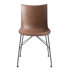 Kartell - P/Wood Stuhl, schwarz / Buche dunkel