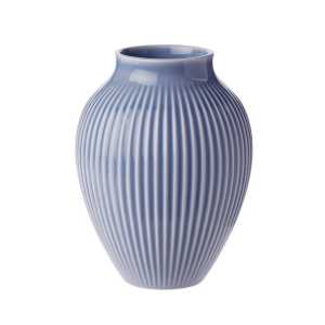 Knabstrup Keramik Knabstrup Vase geriffelt 12,5cm Lavendelblau