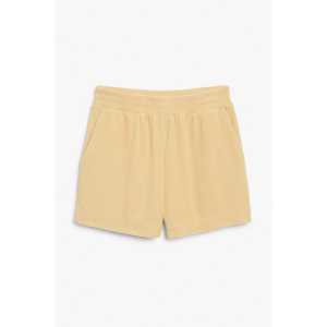 Monki Beigefarbene Frottee-Shorts Blasses Hellbeige in Größe XL. Farbe: Beige dusty light