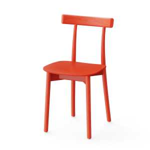 NINE - Skinny Wooden Chair, rot (RAL 3020)