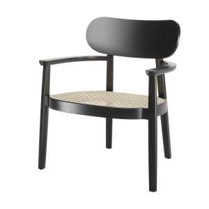 Thonet - 119 F Lounge Stuhl, Buche schwarz gebeizt / Rohrgeflecht mit Kunststoffstützgewebe