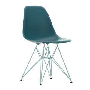 Vitra - Eames Plastic Side Chair DSR, meerblau / himmelblau (Kunststoffgleiter basic dark)