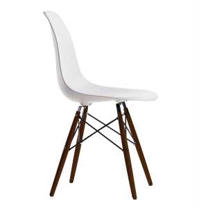 Vitra - Eames Plastic Side Chair DSW, Ahorn dunkel / weiß (Filzgleiter basic dark)