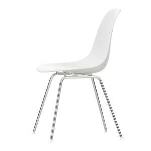 Vitra - Eames Plastic Side Chair DSX, verchromt / weiß (Filzgleiter weiß)