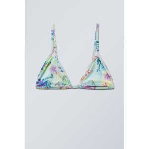 Weekday Bedrucktes Triangel-Bikinitop DIY Blume, Bikini-Oberteil in Größe L. Farbe: Diy flower