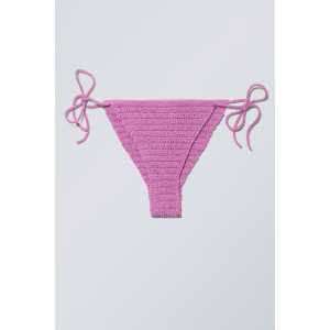 Weekday Brazilian-Bikinihose in Häkeloptik Rosa, Bikini-Unterteil Größe XL. Farbe: Pink