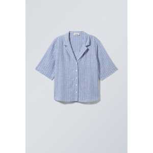Weekday Strukturiertes Hemd Trust Blau gestreift, Freizeithemden in Größe XS. Farbe: Blue stripe