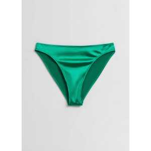 & Other Stories Glänzende, hoch sitzende Bikinihose Meeresgrün, Bikini-Unterteil in Größe 42. Farbe: Sea green