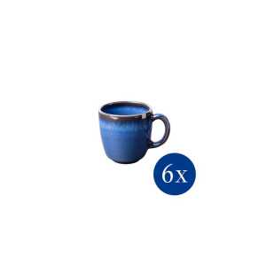 like. by Villeroy & Boch Tasse Lave bleu Kaffeetasse, 190 ml, 6 Stück, blau, Steingut
