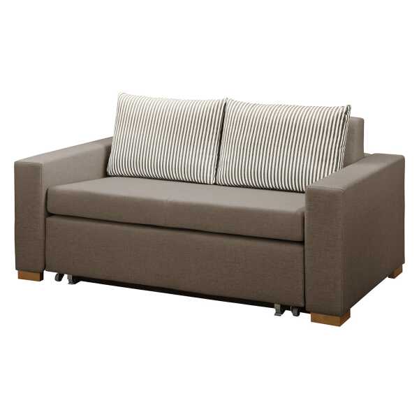 Maison Belfort Schlafsofa Latina XVI Taupe Webstoff 150x90x90 cm mit Schlaffunktion und Bettkasten