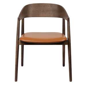 Andersen Furniture - AC2 Stuhl, Eiche geräuchert und geölt / Leder cognac