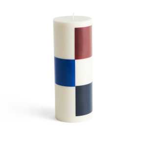HAY Column Candle Blockkerze large 25cm Off white-brown-black-blue