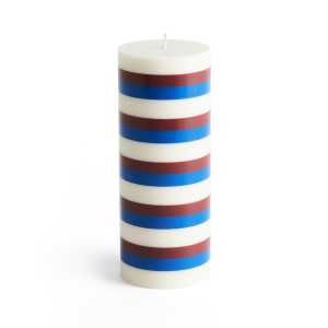 HAY Column Candle Blockkerze medium 20cm Off white-brown-blue