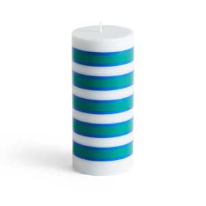 HAY Column Candle Blockkerze small 15cm Light grey-blue-green