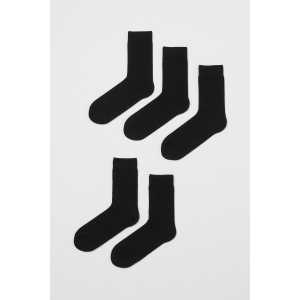 H&M 5er-Pack Socken Schwarz in Größe 40/42. Farbe: Black