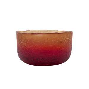 House Doctor - Crackle Teelichthalter, H 5,5 cm, rot