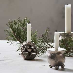 House Doctor - Pine Cone Kerzenständer, antik-silber