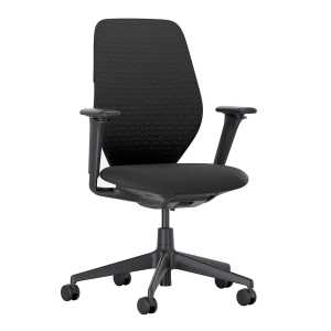 Vitra - ACX Soft Bürostuhl, Grid Knit nero / Quilted Knit nero, mit Sitztiefenverstellung, höhnenverstellbare Armlehnen (Rollen für Hartböden)