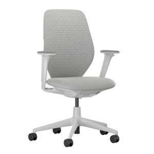 Vitra - ACX Soft Bürostuhl, Grid Knit stone grey / Quilted Knit stone grey, mit Sitztiefenverstellung, höhnenverstellbare Armlehnen (Rollen für Hartböden)