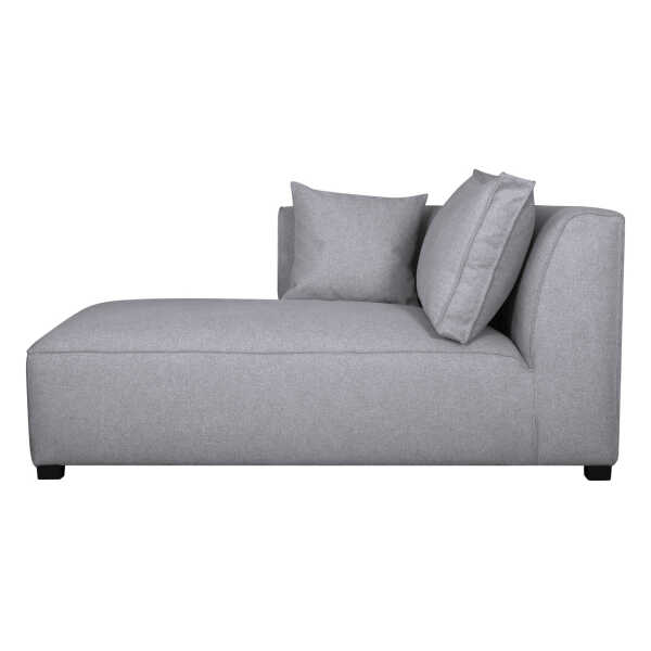 Chaiselongue gerade in perlgrauem Bezug PLURIEL