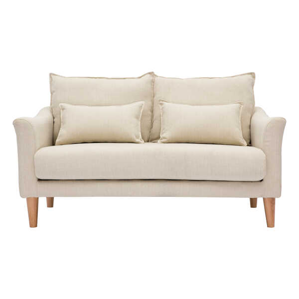 Design-Sofa 2 Plätze beiger Stoff KATE