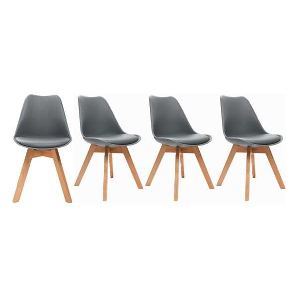 Design-Stühle Grau 4er-Set PAULINE