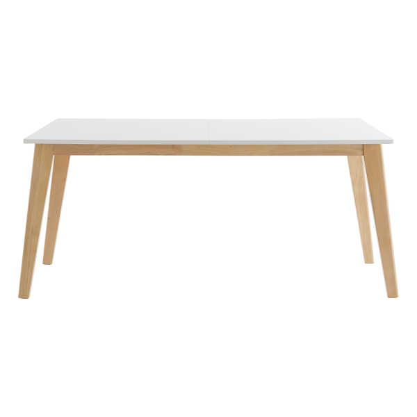 Esstisch ausziehbar helles Holz und weiß L160-205 cm SWAD