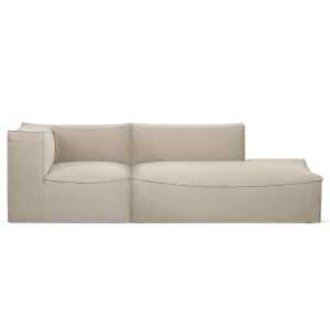 ferm LIVING - Catena Modular, 3-Sitzer Sofa Offen rechts, natur (Rich Linen)