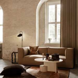 ferm LIVING - Catena Modular, 3-Sitzer Sofa Offen rechts, natur (Rich Linen)